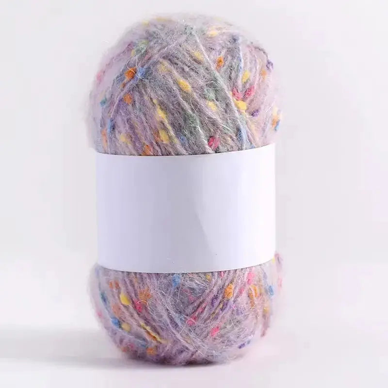 Rainbow Color Dot Mohair Yarn Ball Soft Hand Woven Knitting Thread For DIY Scarves Sweaters Shawls Coats Crochet