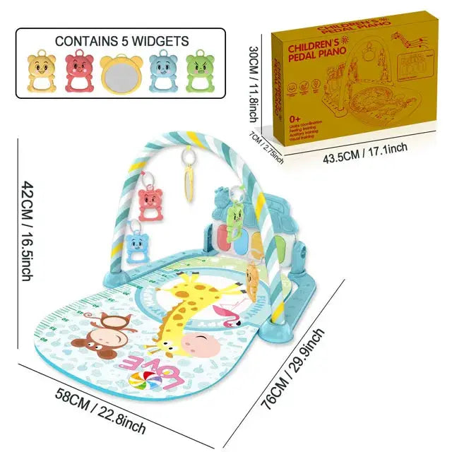 Baby Music Activity Gym Play Mat For Newborn And Infant Crawling Development With Piano Keyboard Toys Gift