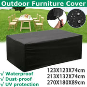Terrace Patio Furniture Cover by Simples Market, black 210d waterproof outdoor sofa set cover.