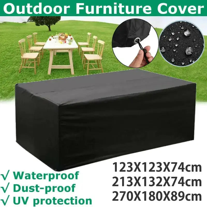 Terrace Patio Furniture Cover by Simples Market, black 210d waterproof outdoor sofa set cover.