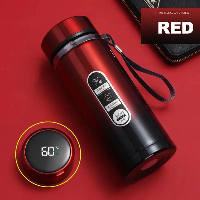 Stainless Steel Thermos Vacuum Flask With LED Temperature Display 500ml To 1L Sus304 Tea Water Bottle Portable