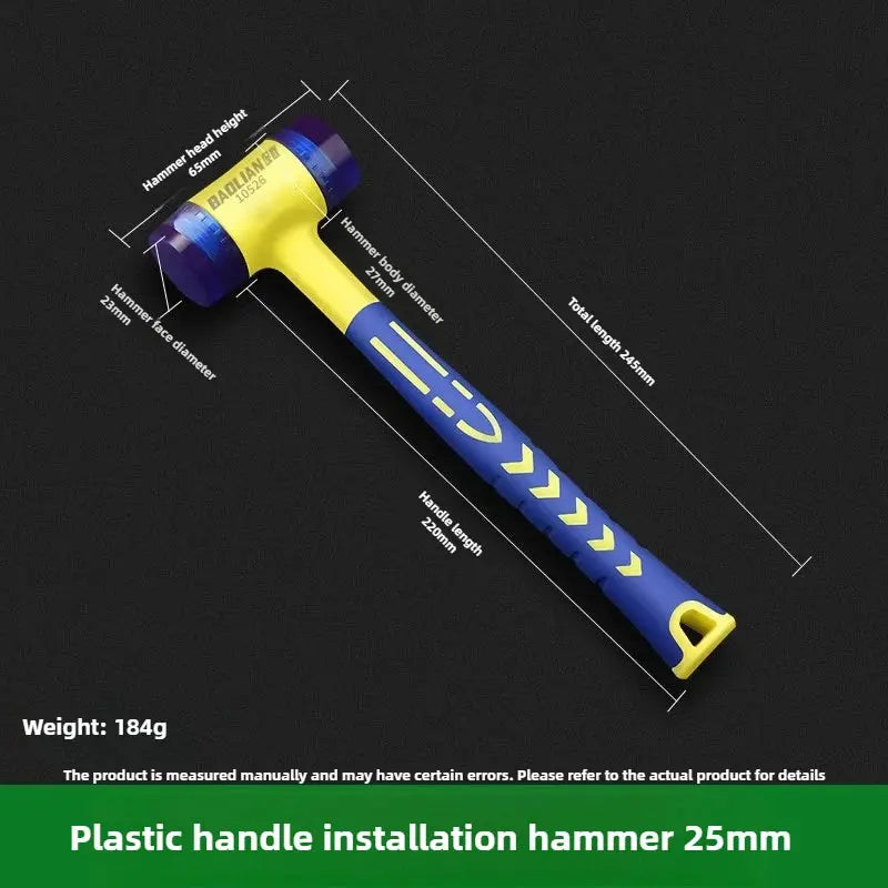 Double Headed Installation Hammer With Rubber Handle 25mm To 45mm Head Detachable Insulated Tool For Doors And Windows