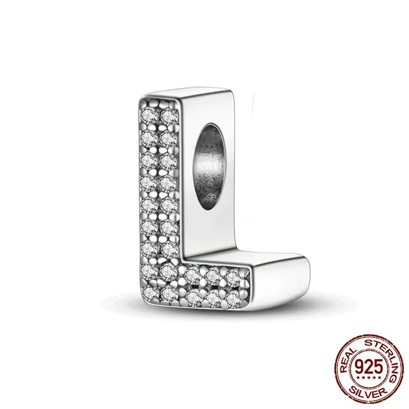 26 Alphabet Beads A To Z 925 Sterling Silver Love Charm Fit Original Bangle Charms Bracelet CZ Zircon Jewelry