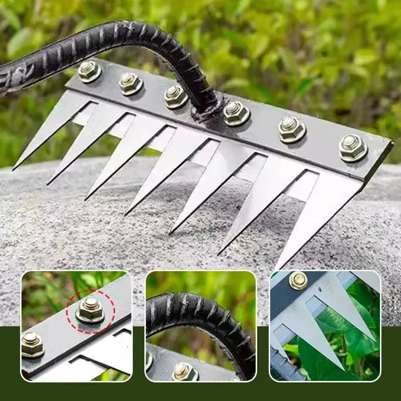 Iron Gardening Hoe And Rake With Five To Eight Teeth For Weeding And Soil Loosening Farm Tool
