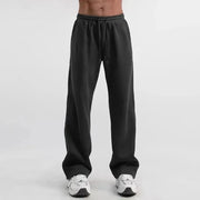Men's black straight-leg sweatpants by Simples Market with drawstring waist and big pockets