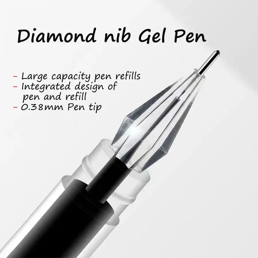 3 Pcs Mixed Tip Gel Pens 0.38mm Fine Point Black Blue Red Ink Large Capacity For Exam Signing Writing School Supplies