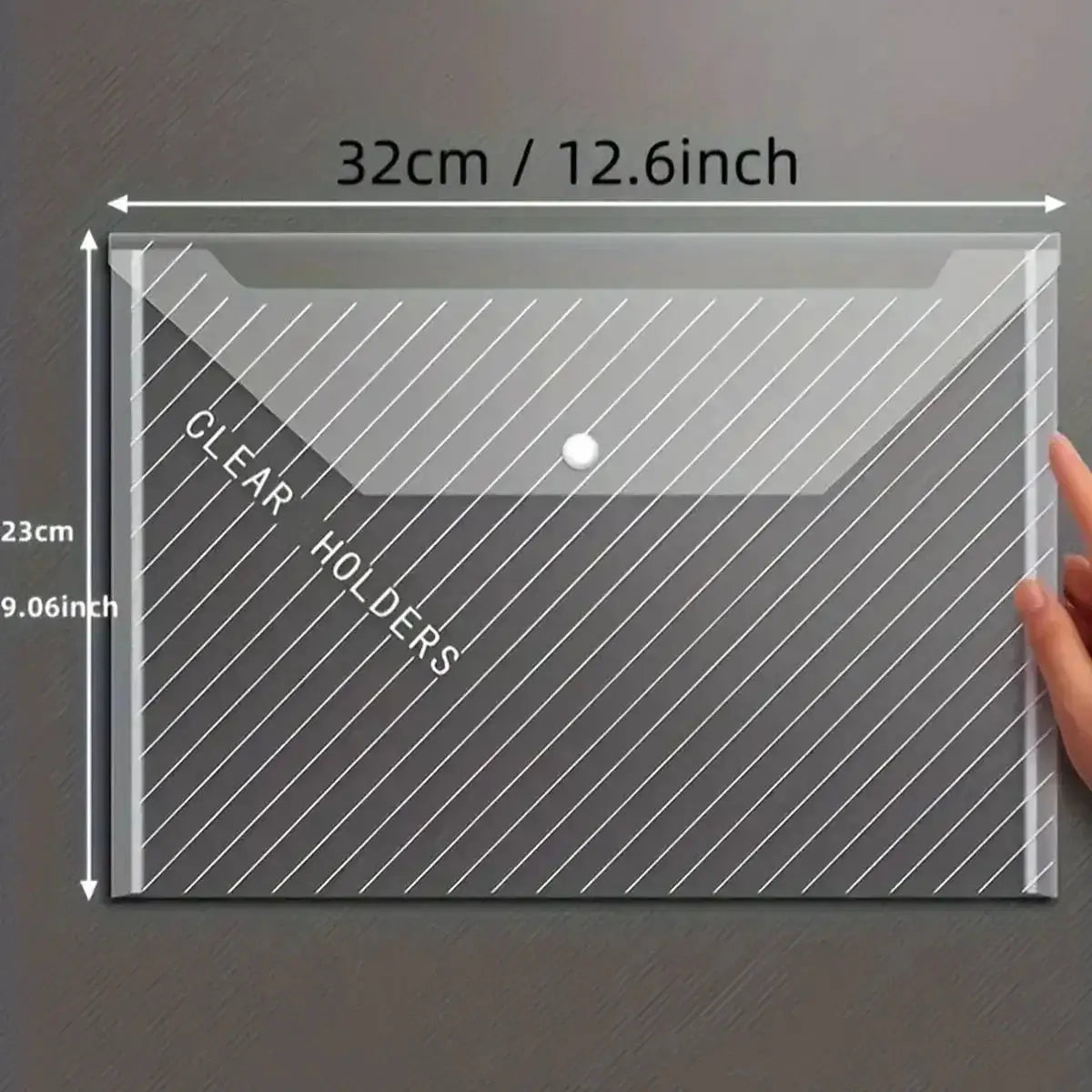 10 Pcs A4 Transparent File Bags For Documents And Stationery Storage Waterproof PP Plastic Folders