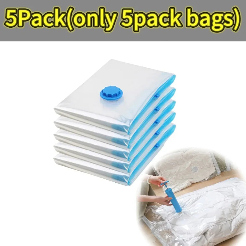 Thickened Vacuum Bags for Quilts and Clothes Storage Transparent