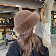 NordicPeak Womens Winter Fur Hat With Thick Plush Fur Windproof Elastic Fit For Cold Weather Outdoor Sports