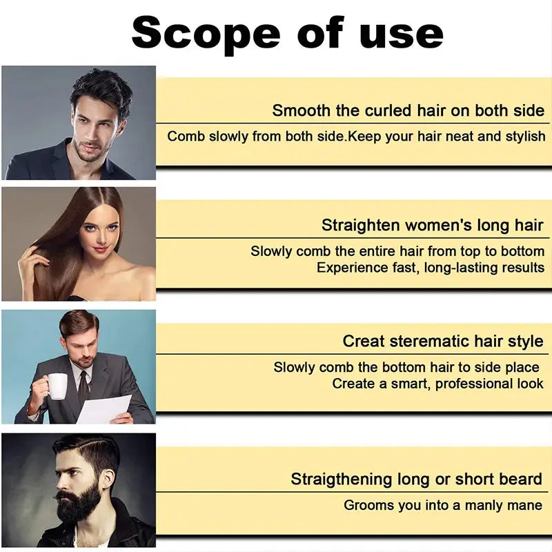 Simples Market electric hot comb straightener for beard and hair, 4 use-case scenarios