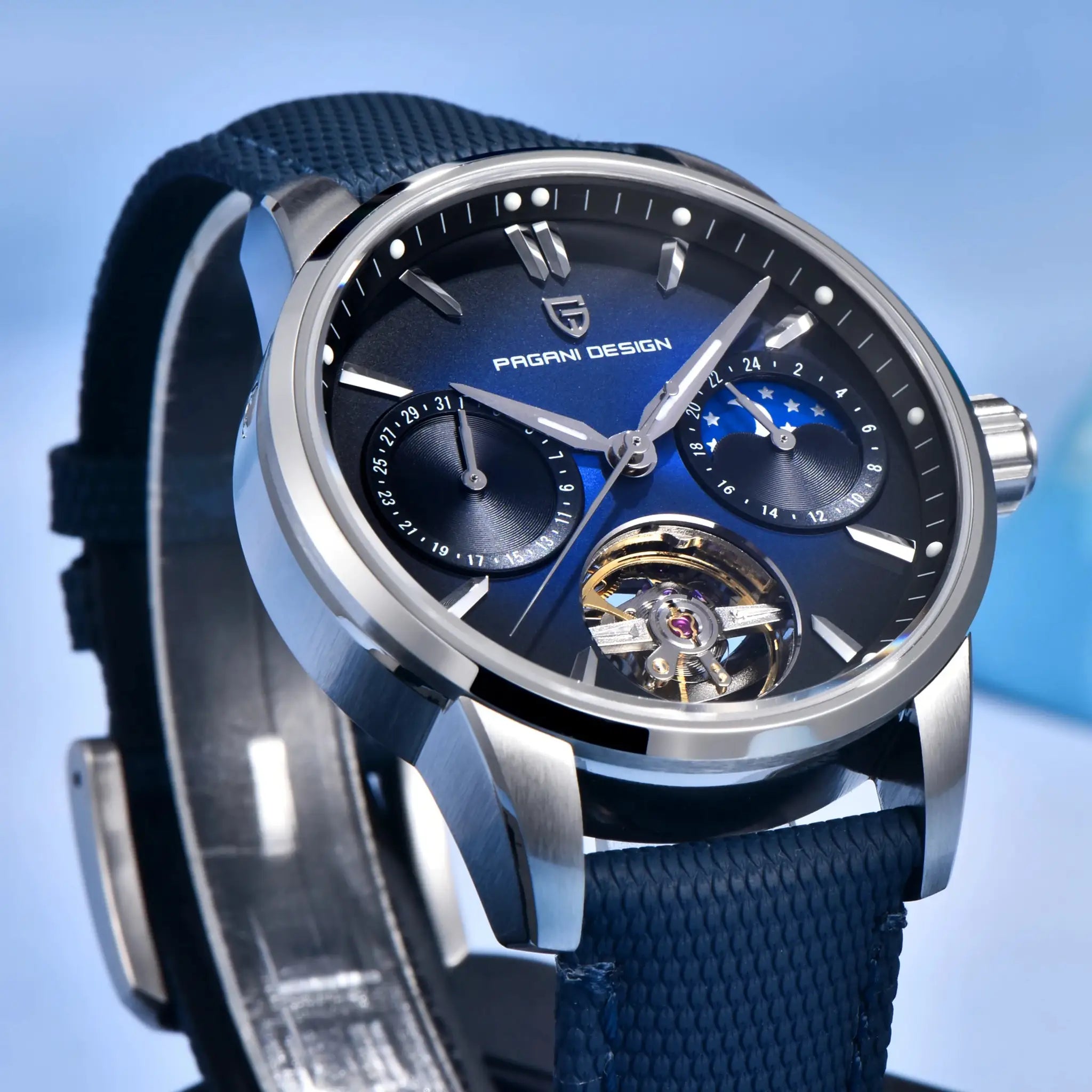 Pagani Design 2026 Mens Mechanical Watch E3255Y 41mm Sapphire Crystal Stainless Steel Calendar Waterproof Reloj Hombre
