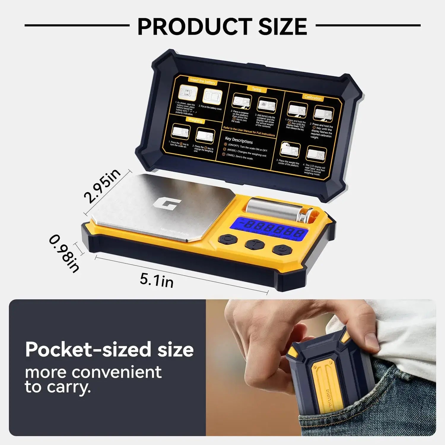 PrecisionPocket Digital Pocket Scale 300 g Capacity 0.01 g Accuracy for Jewelry and Diamonds Portable