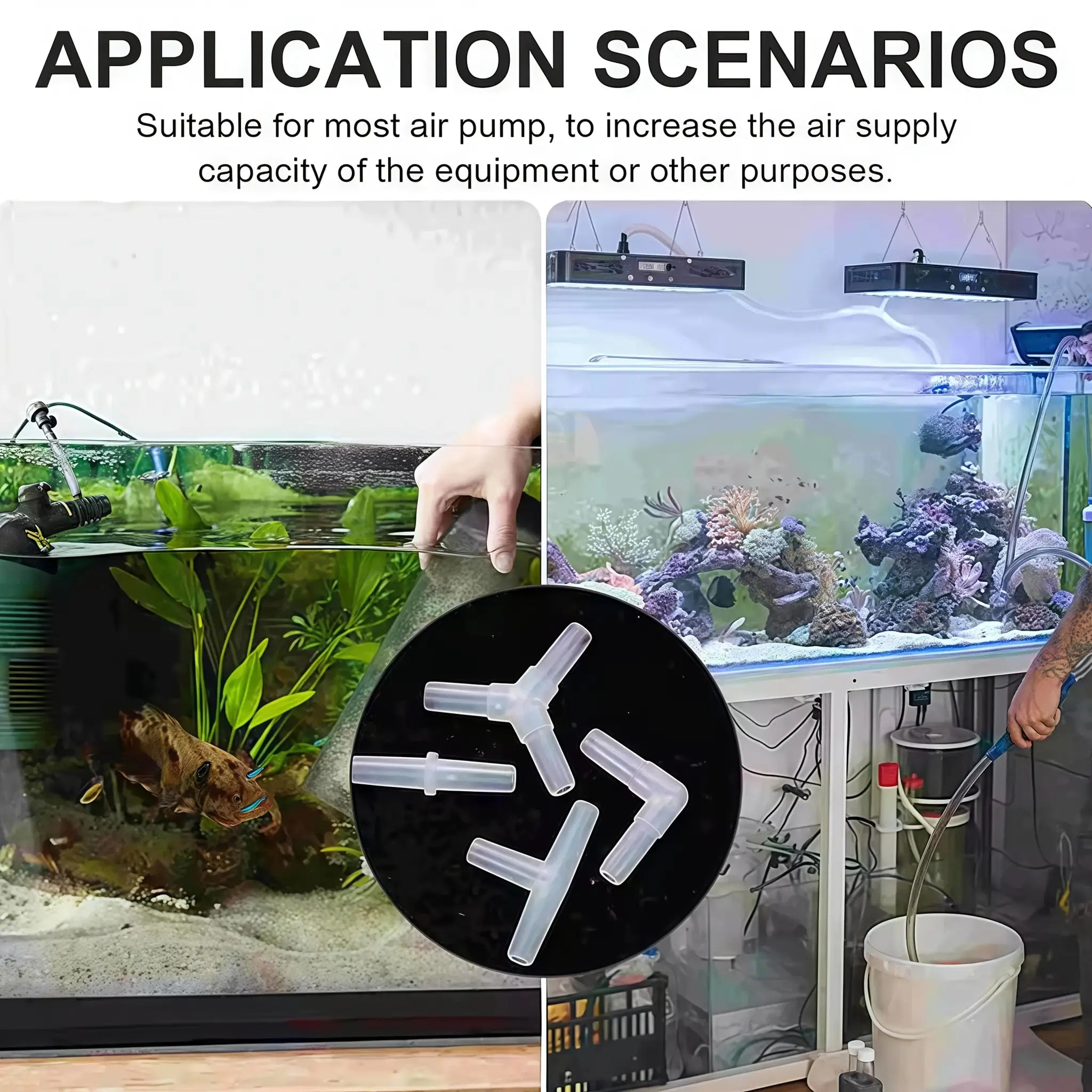 40 And 20 Pieces Aquarium Air Pump Connector Kit Durable Connectors Four Unique Designs For Aquarium Oxygen Distribution