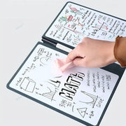 A5 portable reusable whiteboard notebook set by Simples Market, with pen and erasing cloth, leather cover
