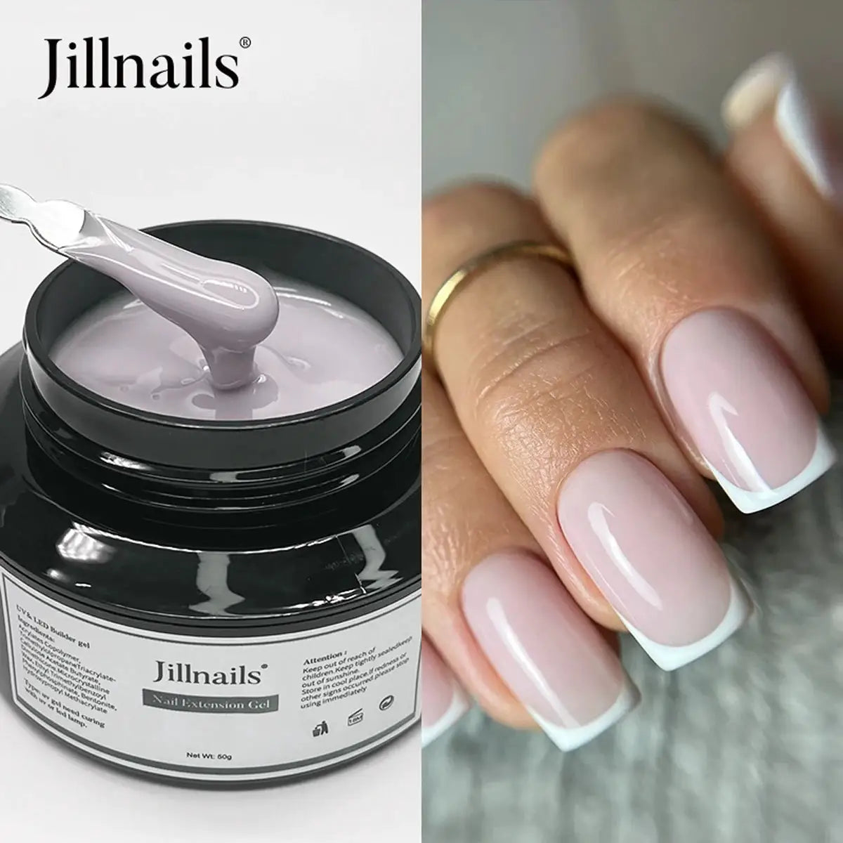 Jillnails 50g Self Leveling Medium Gel Milky Pink White Builder For Easy Shaping Without Running Into Cuticles