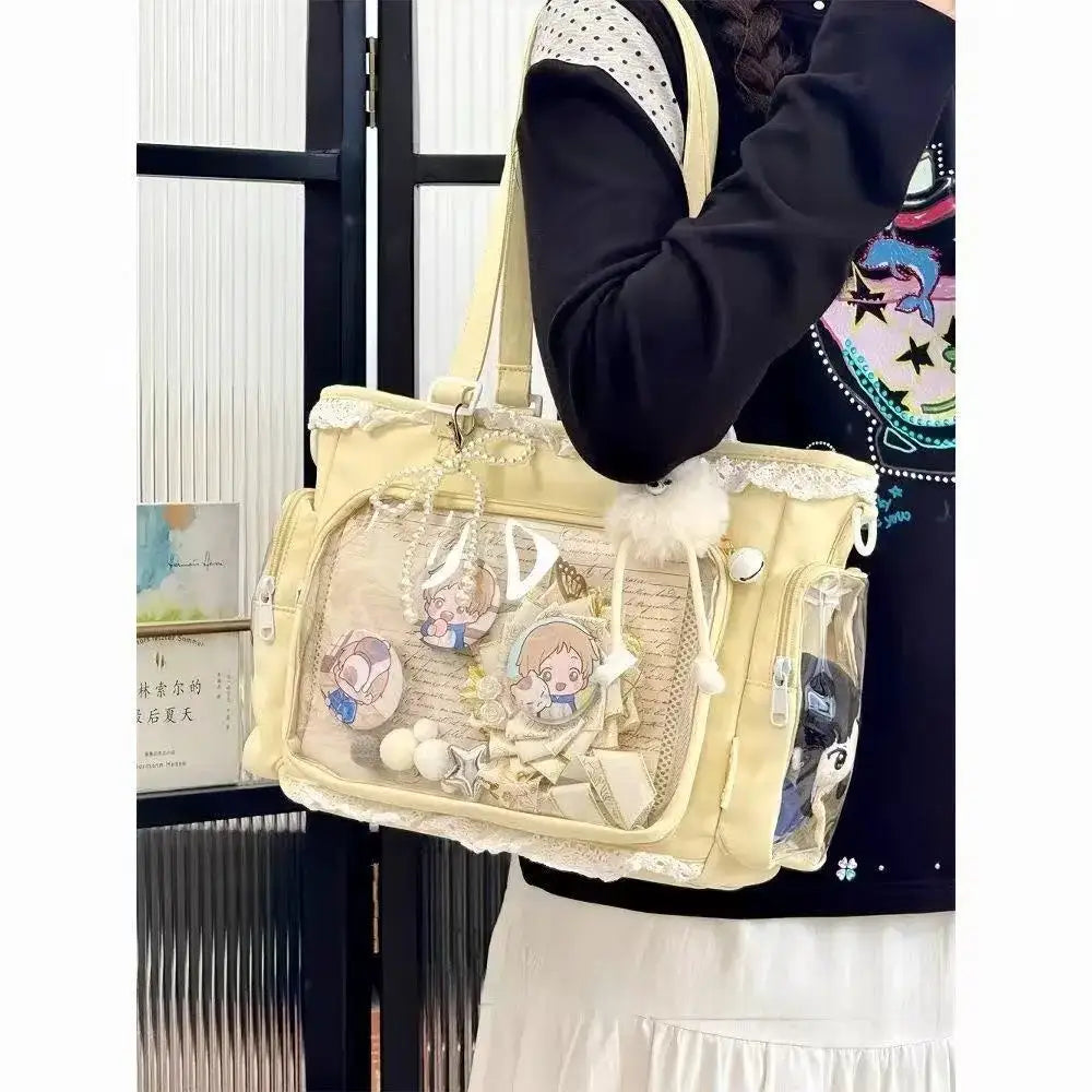 Ballet Girl Large Appetite Itabag Japanese Anime Style Two Dimensional Crossbody Bag For Women Durable Polyester