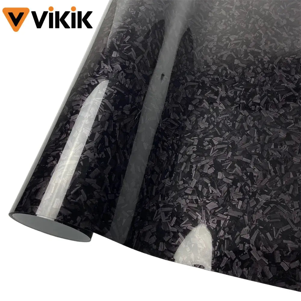 Car vinyl decal forged carbon fiber PET color-change finish, self-adhesive; ViKiK brand visible