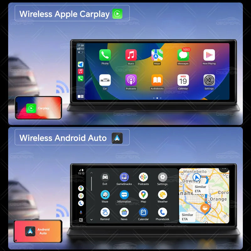 K60 Pro 11.3 Inch Android 14 AI Dash Cam Rear View Mirror GPS CarPlay