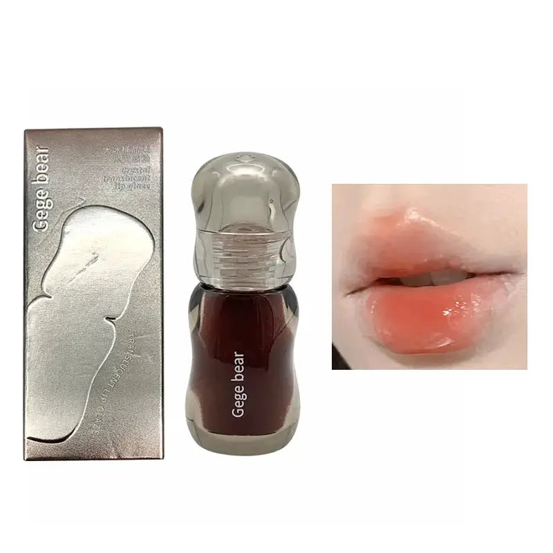 Gege Bear Crystal Gloss Lip Tint Autumn Winter Hydrating Formula Mirror Gloss Finish Youthful Plumping Effect