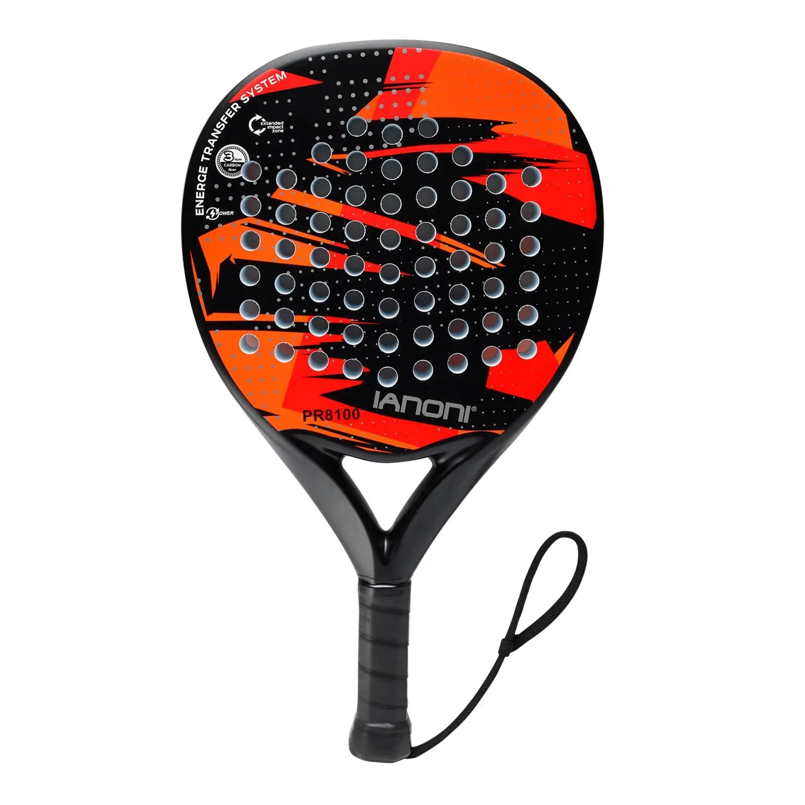 IANONI Padel Racket Carbon Fiber Surface With EVA Memory Flex Foam Core Lightweight Racquet