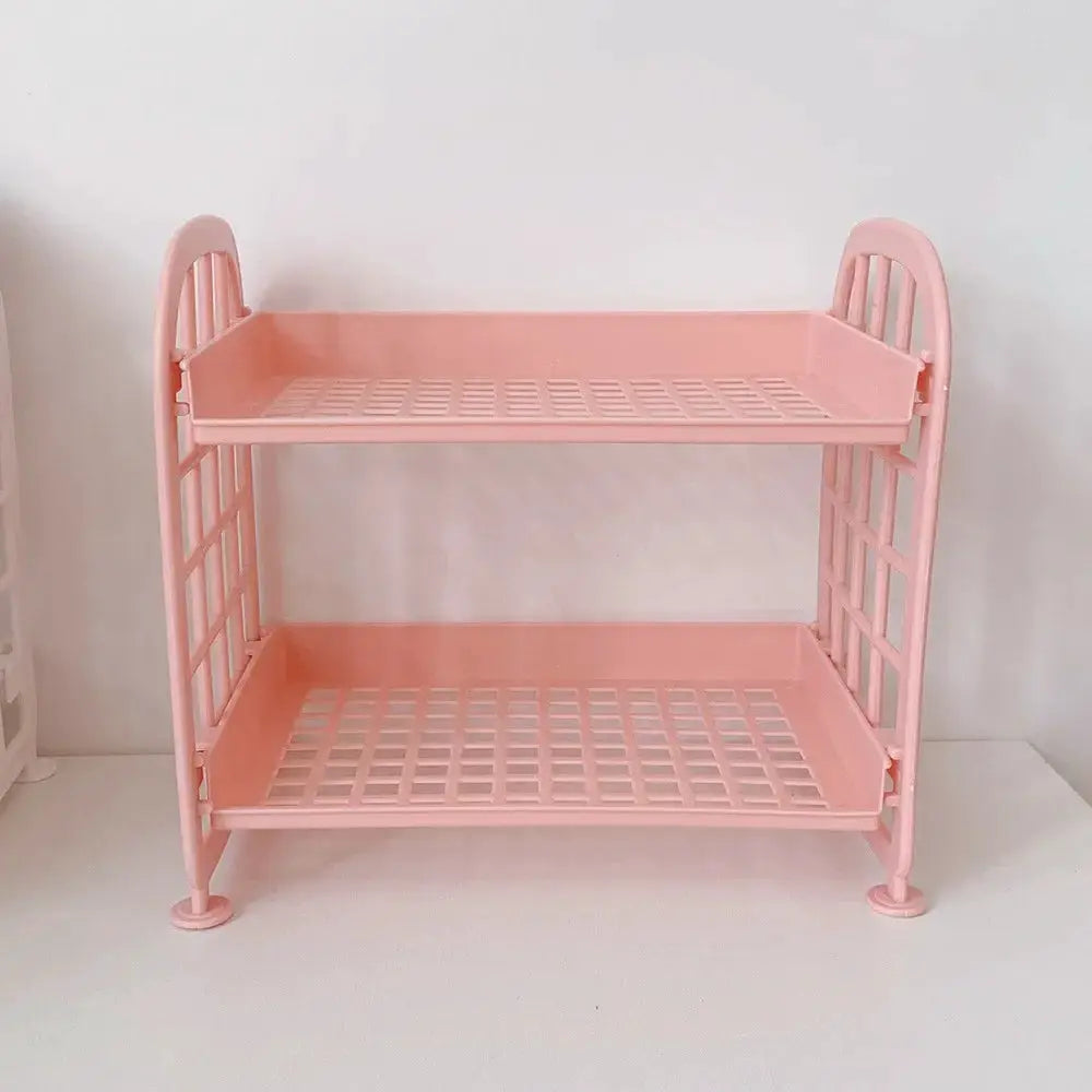 Desktop Stationery Rack and Makeup Organizer Combines Multi Function Plastic Desk Shelf Storage for Office Dorm Vanity