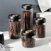 Vacuum Sealed Glass Storage Tank For Coffee Beans And Tea Moisture Proof Airtight Kitchen Food Container