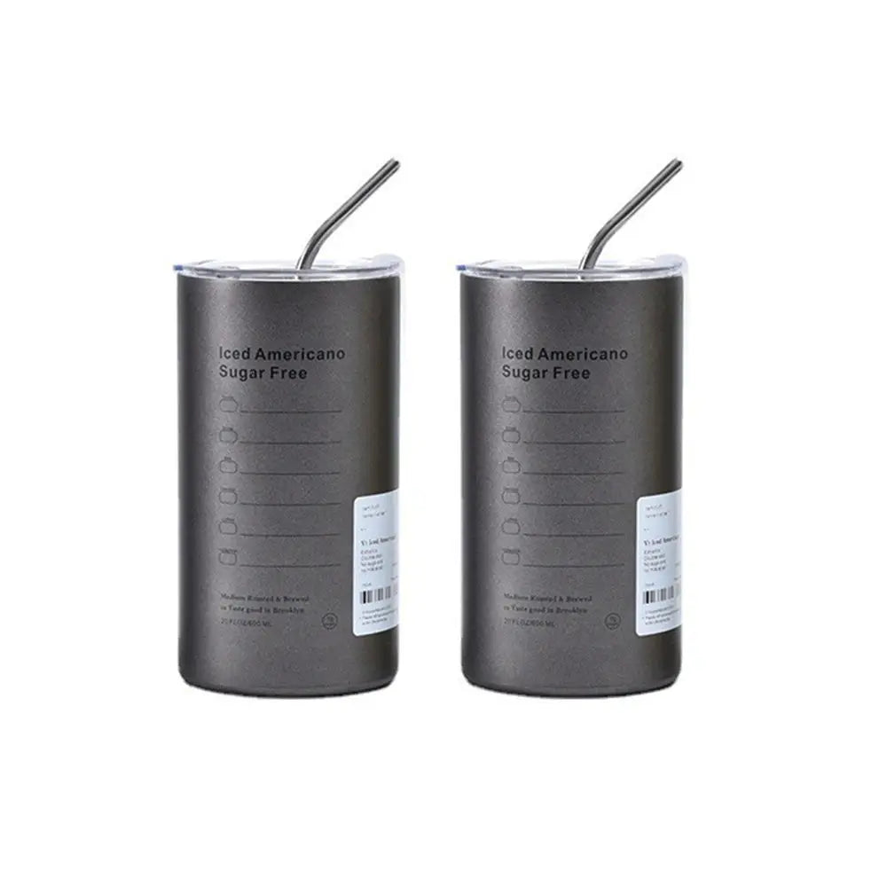600ml Stainless Steel Thermos Bottle With Straw Insulated BPA Free
