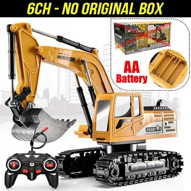 RC Excavator 2.4GHz Ready To Run 6 Channel And 5 Channel Alloy And Plastic Engineering Vehicle Scale For Kids Gift