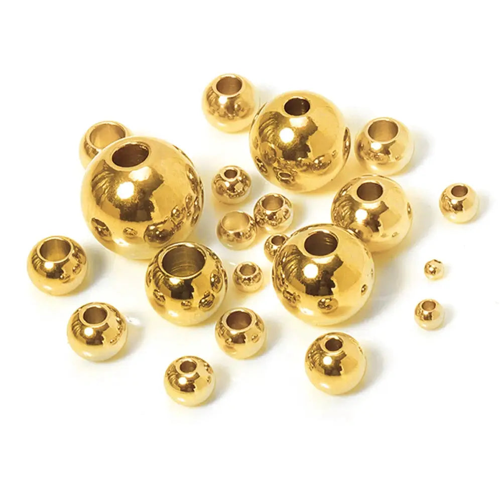 100 Pcs Gold Color Stainless Steel Spacer Beads for DIY Bracelets and Necklaces Jewelry