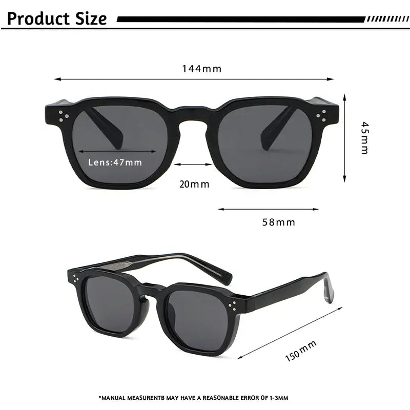 Caterside Fashion Unisex Small Frame Square Sunglasses Personalized Design With UV400 Lenses