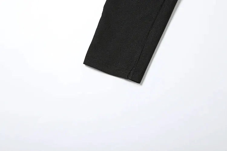 Kliou black jumpsuit leg with clean hem seam, Simples Market