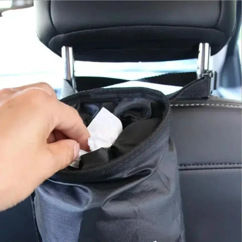 Car Back Seat Trash Can Holder Oxford Cloth Hanging Litter Bag Car Waste Bin Storage Organizer 1PCS