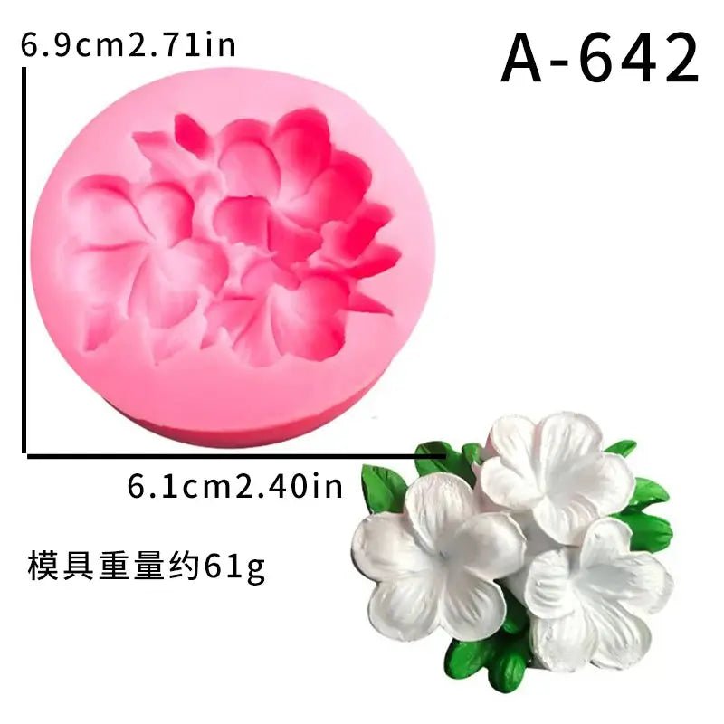 Frangipani Gardenia Flower Silicone Candle Mold For DIY Soap Soy Wax Scented Candles Plaster Ornaments Molds Home Decor - Simples Market