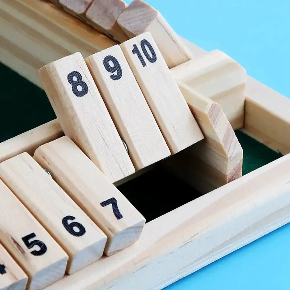 Wooden Dice Board Game Shut The Box For Four Players Parent Child Interaction And Family Entertainment