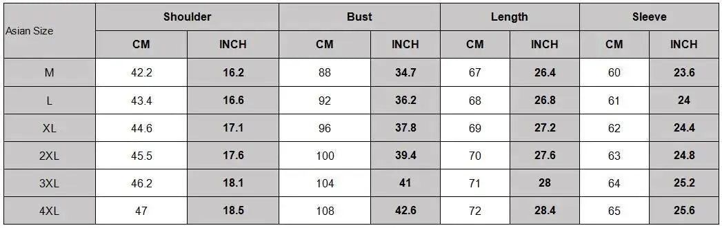 Simples Market size chart for Plus Size high-elasticity seamless shirts, men's long sleeve top; Asian sizes M–4XL.