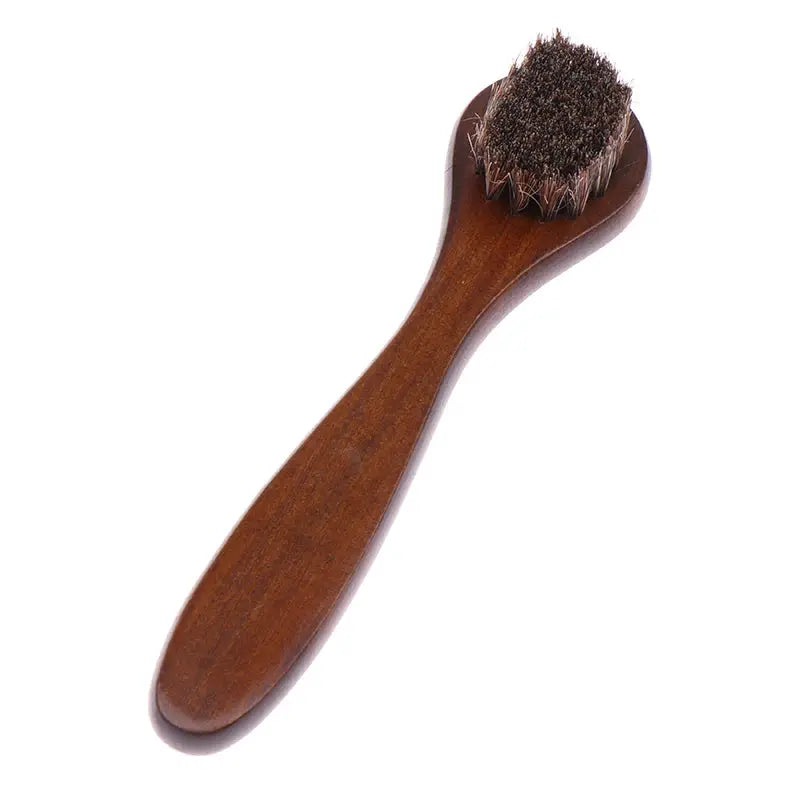 Jetting Horsehair Shoe Cleaning Brush With Wood Handle for Leather Shoes Polishing and Care