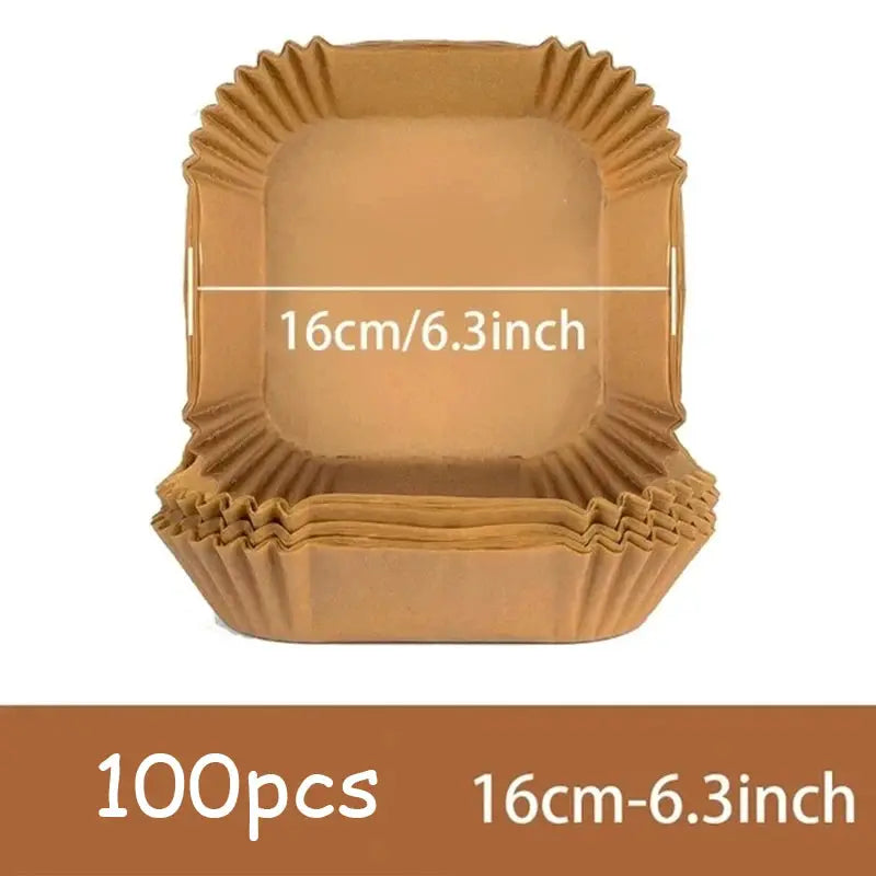 50 Pack Air Fryer Disposable Nonstick Round Parchment Paper Liners For Easy Cleanup