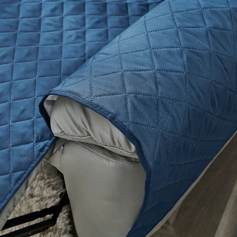 Anti-slip quilted blue recliner chair cover by Simples Market for living room armchairs