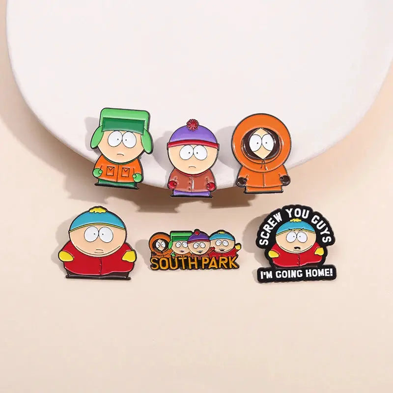 Custom Cartoon Character Enamel Pins Set Cute Metal Brooches Lapel Badges Gift For Kids Friends