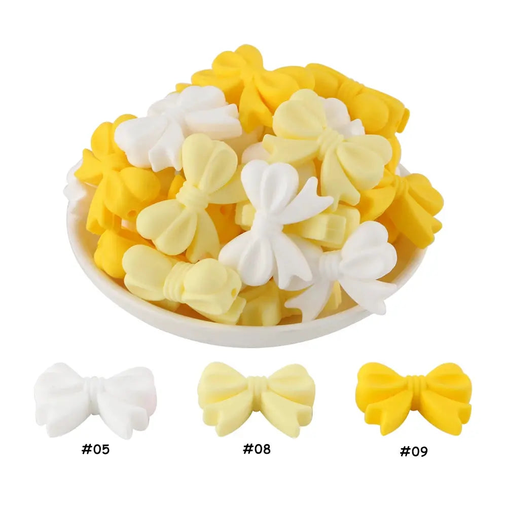 10Pcs Crown Bowknot Silicone Beads For Jewelry Making Diy Necklace Keychain Bracelet Craft Supplies