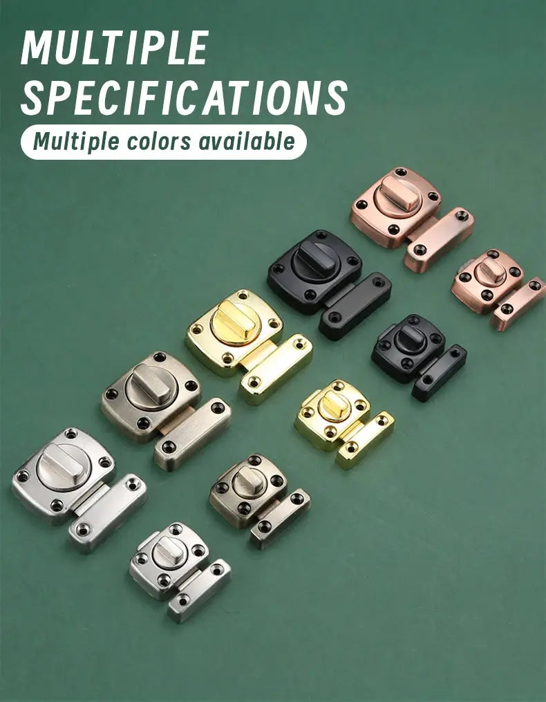 Home security latch rotate bolt latch set by Simples Market in assorted colors for doors and bathrooms