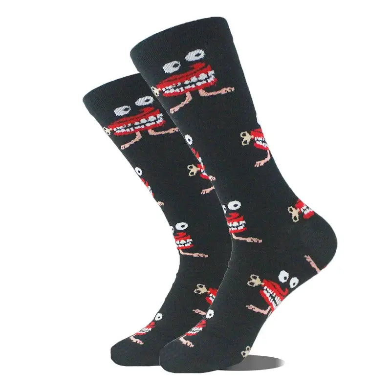 Cotton Happy Funny Socks For Men Women Unisex Crew Socks Alien Planet Shark Dinosaur Novelty Design