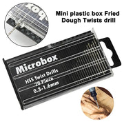 20 Pc Mini Twist Drill Bit Set 0.3mm To 1.6mm High Speed Steel For Woodworking Plastics PVC Circuit Board Micro Drilling