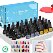 42-piece Simples Market gel nail polish kit with 36-color swatch tray and base/top coats