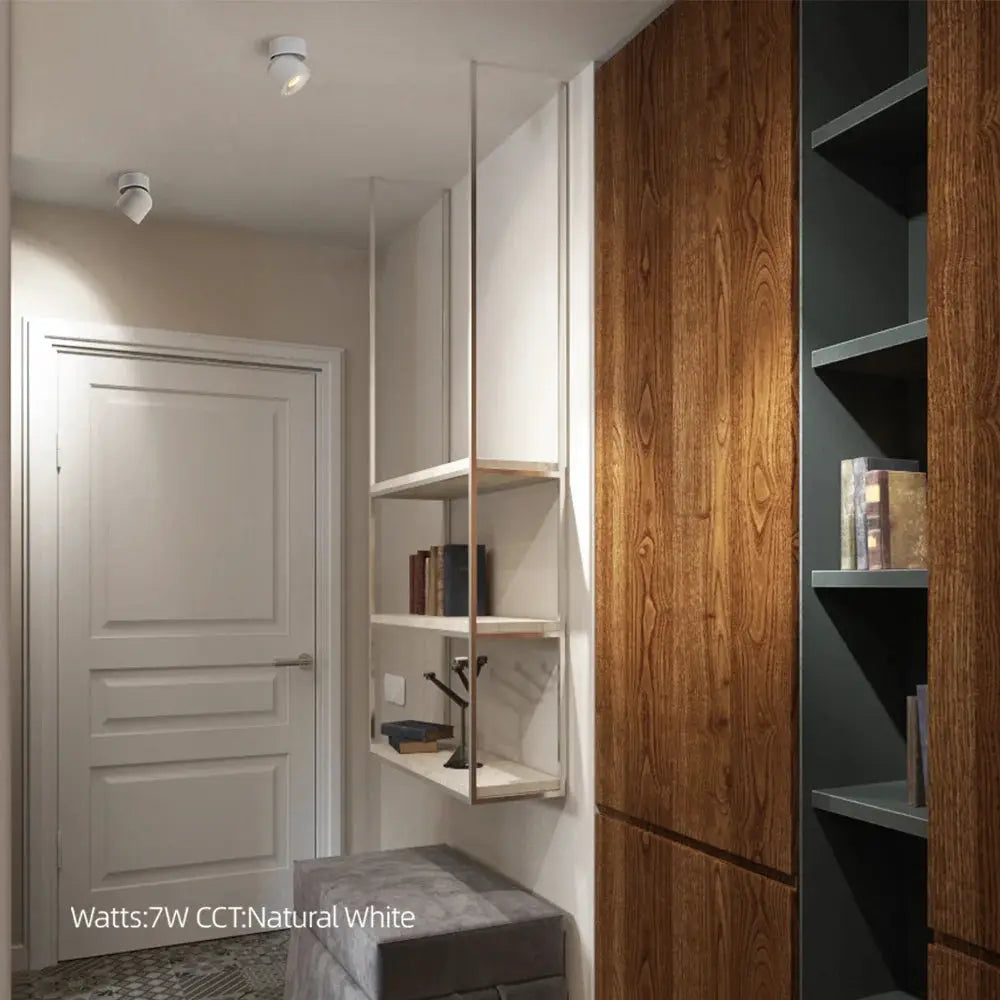 Aisilan LED white ceiling spotlight, 360° rotation COB lamp, 7W/9W by Simples Market, modern hallway setting