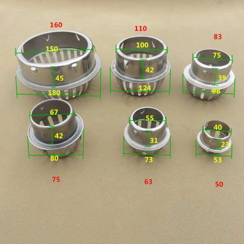Stainless steel balcony roof round floor drain set; 6 anti-blocking drains for outdoor rain drainage by Simples Market