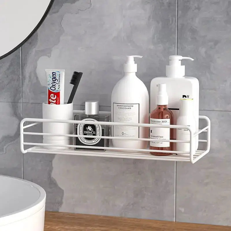 NovaLine Corner Frame Iron Shelf For Bathroom And Kitchen Punch Free Mounted Storage Rack For Shower And Cabinet