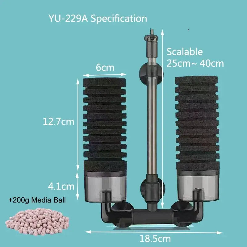 Biochemical Sponge Filter For Aquarium Bio Filter Quiet Operation Improves Water Quality And Oxygen Solubility