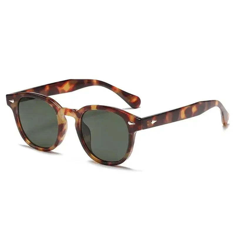 JNPCXI Retro Round Sunglasses With UV400 Protection Rivet Leopard Pattern Unisex Eyewear