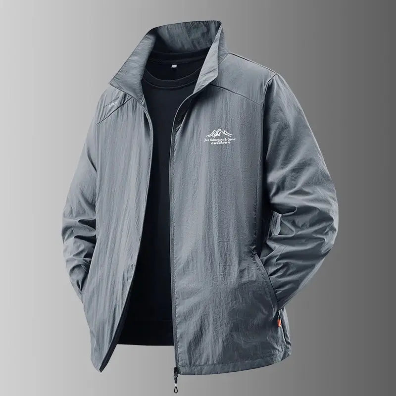Simples Market men's ultralight gray sun-protection jacket with breathable, skin-friendly fabric